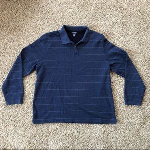 Van Heusen Flex Men's Blue Polo Shirt Long Sleeve Size XL